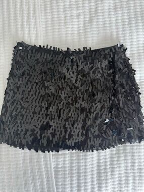 BCBG Black Sequin Mini Skirt